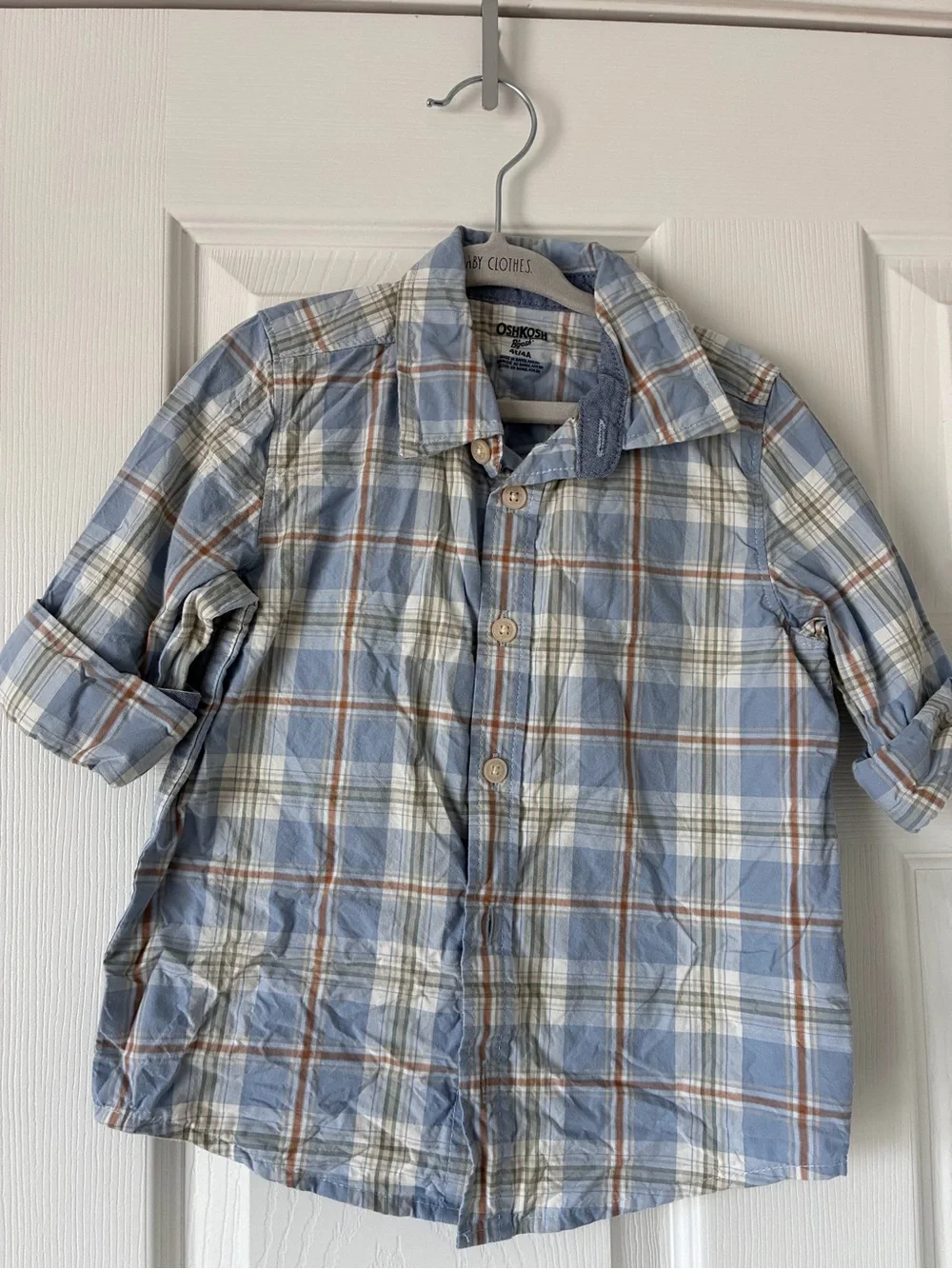 OshKosh B'gosh Light Blue Plaid Button-Down Shirt